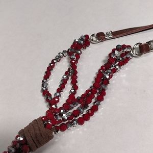 🔥2x$20
Leathe bounded red and chrome crystal neck